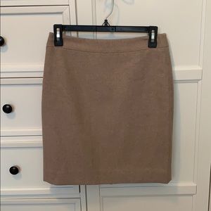 J. Crew Tan Wool Pencil Skirt Size 2P